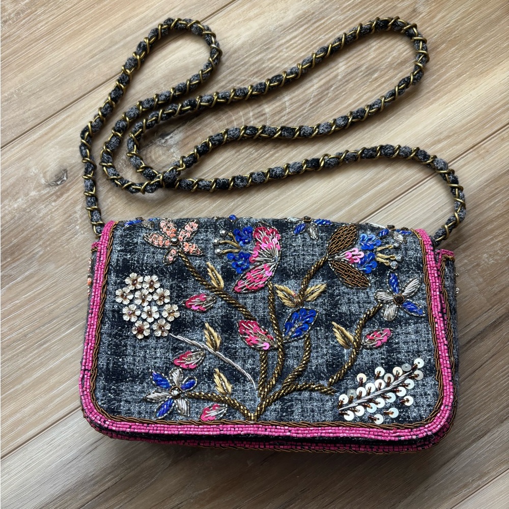 Zara Embroidered Cross Body Bag